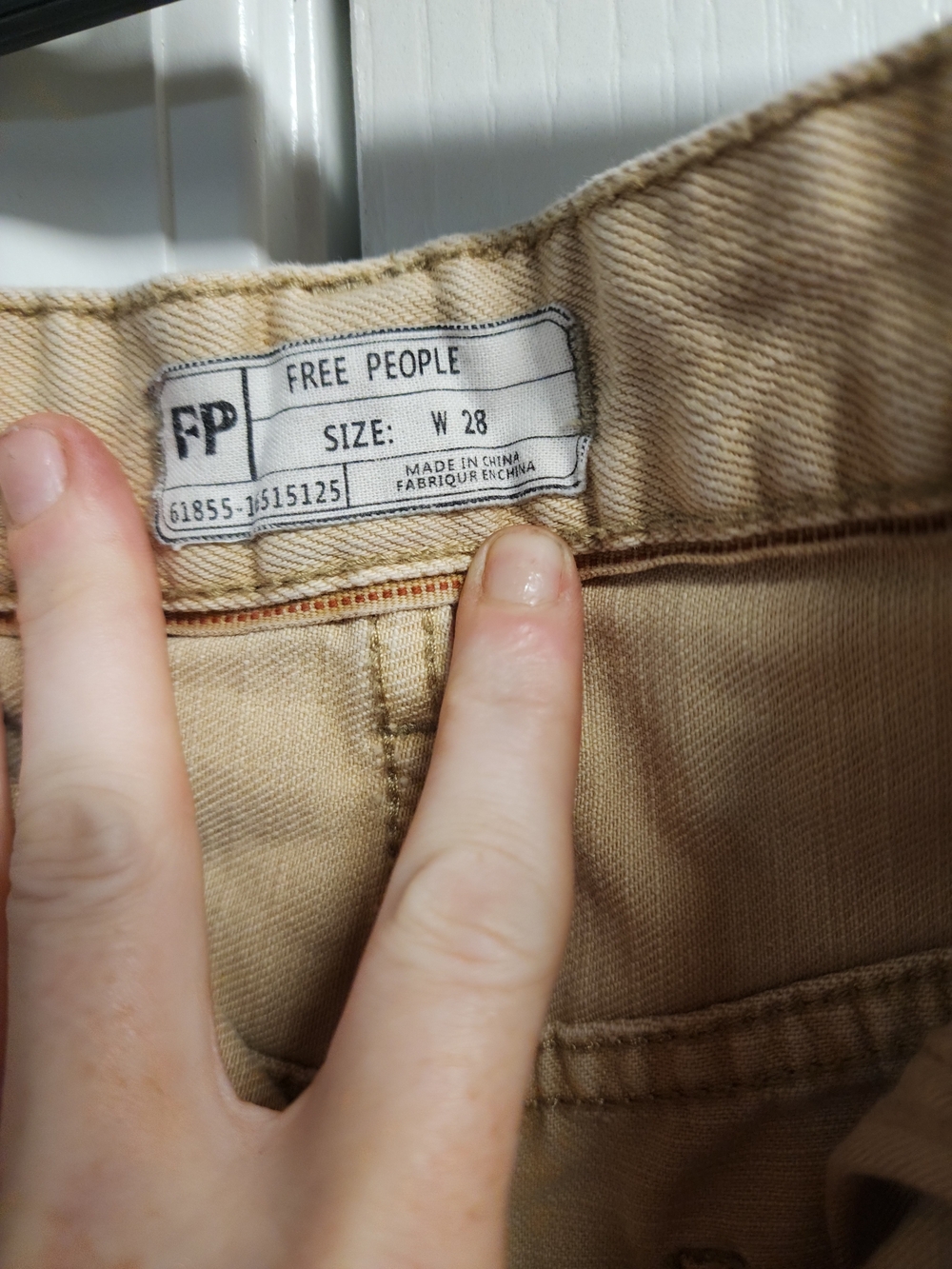 Free People Tan Denim Jean Shorts W28